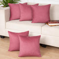 STITCHNEST Quilted Velvet Cushion Covers Set of 5 | Soft Peach | 16x16 Inches | Premium Sofa & Living Room Décor
