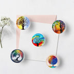 TYAGY Decorative Glass Magnets Set for Refrigerator, Crystal Life Tree Design, Strong Magnetic Stickers for Kitchen, Office, Whiteboard, Pack of 12 Pcs (Fridge Crystal D01)