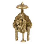 ARTVARKO Brass Blessing Shirdi Sai Baba Sitting on Chatra Singhasan Statue Religious Harmony Gift Spiritual Home Décor & showpiece 4.25 Inch