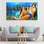 VIBECRAFTS Radha Krishna Painting Five Pieces Canvas Wall Painting For Home|Office|Living Room|Gift (PTVC5Pcs4_8709)