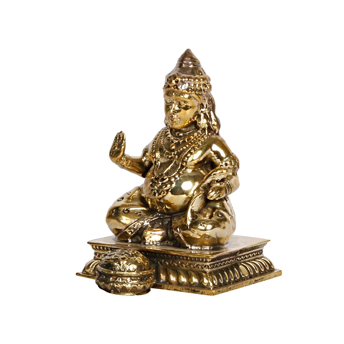 ARTVARKO™ Brass Kuber Murti Lord of Treasure Wealth Maharaj Kuber Statue for Tijori Locker Money Safe Kubera Idol Light Weight 3 Inch