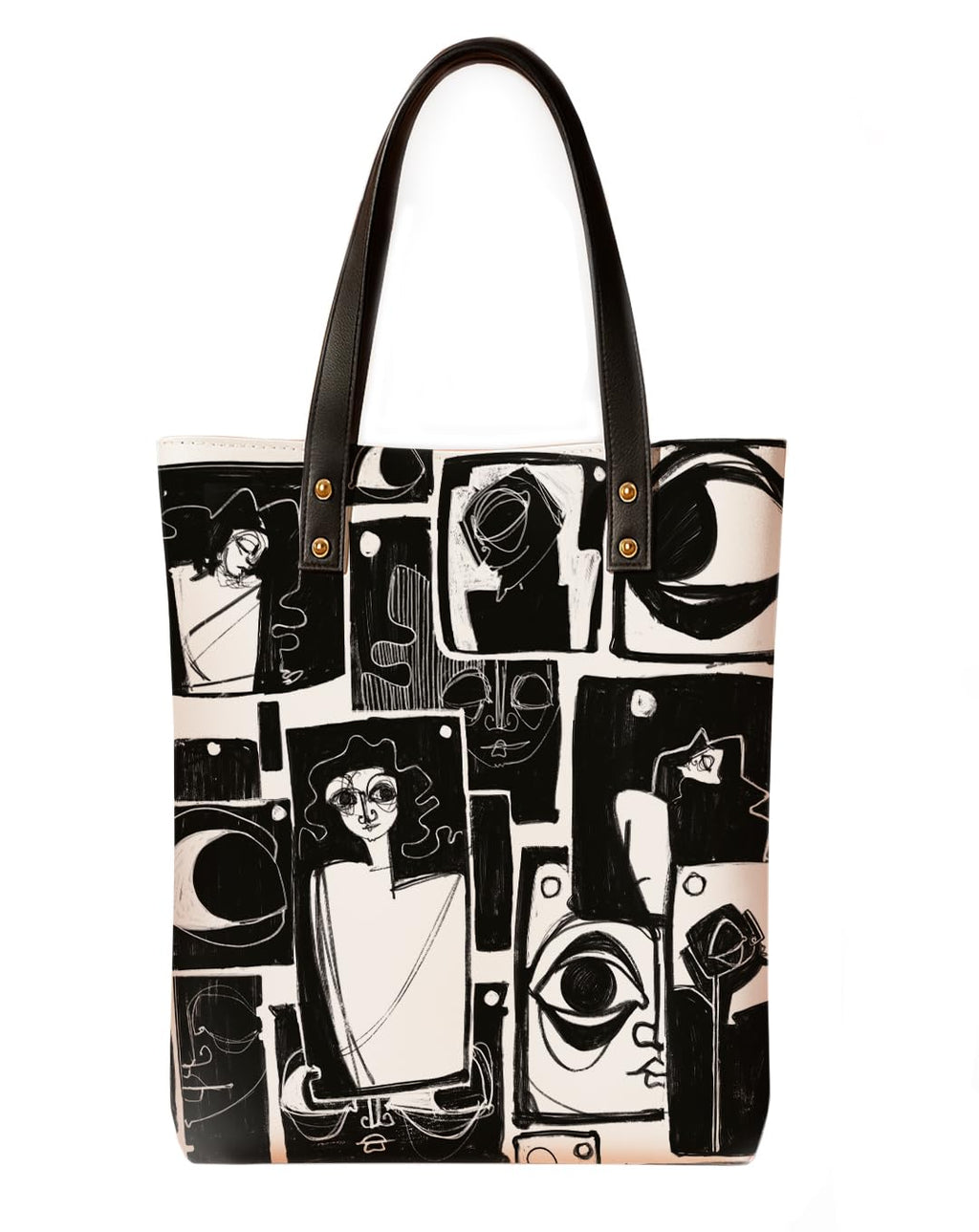Kalankit Classic Tote Bag For Women | Canvas Printed Totes For Women | Aesthetic Shoulder College Bag For Girls | Vegan Leather | Lightweight Everyday Handbag | Gift for Woman | Silent Poetry