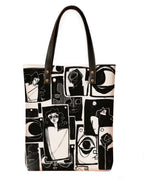 Kalankit Classic Tote Bag For Women | Canvas Printed Totes For Women | Aesthetic Shoulder College Bag For Girls | Vegan Leather | Lightweight Everyday Handbag | Gift for Woman | Silent Poetry