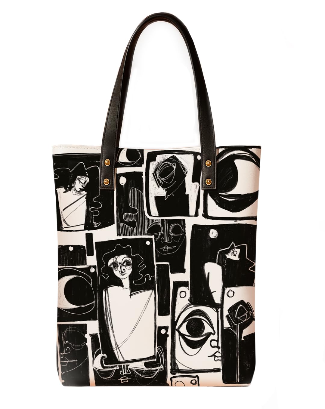Kalankit Classic Tote Bag For Women | Canvas Printed Totes For Women | Aesthetic Shoulder College Bag For Girls | Vegan Leather | Lightweight Everyday Handbag | Gift for Woman | Silent Poetry