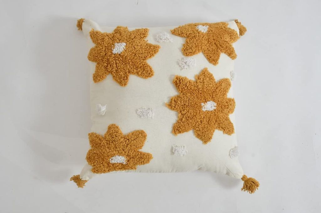 Furnistitchs Premium Decorative Throw Cushion Pillow Cover Boho Home Decor - Living Room Bedroom Couch Sofa Cushion Covers 16 inch x 16 inch (2, Orange Sunflowers)