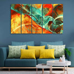 VIBECRAFTS Colorful Abstract Art wall Painting of Five Pieces For Home|Office|Living Room|Gift (PTVC5Pcs4_8658)