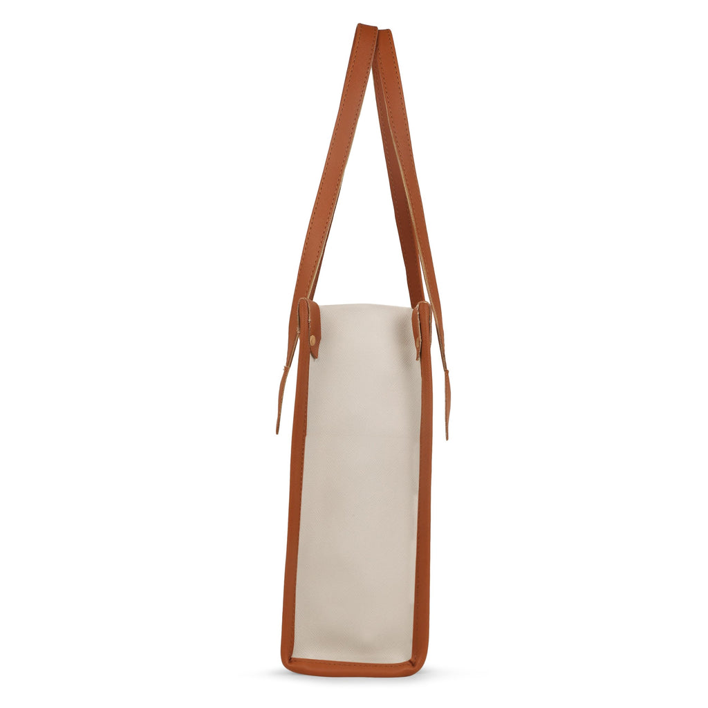 LEGAL BRIBE Textured Tote bag (White and Tan)