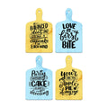 Artvibes Love At First Bite Printed Wooden Wall Hanging for Kitchen | Cafe | Restaurant | Dining Room | Quotes Decor Item | Wall Poster | Food Quotes Decoration | Gift Items(WH_5608N), Set of 4