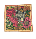 ULOS Women's Leopard Animal Print Shiny Dubai Style Luxury Abstract Pattern Satin Head Scarf - Neck Scarf (Square) (22x22)
