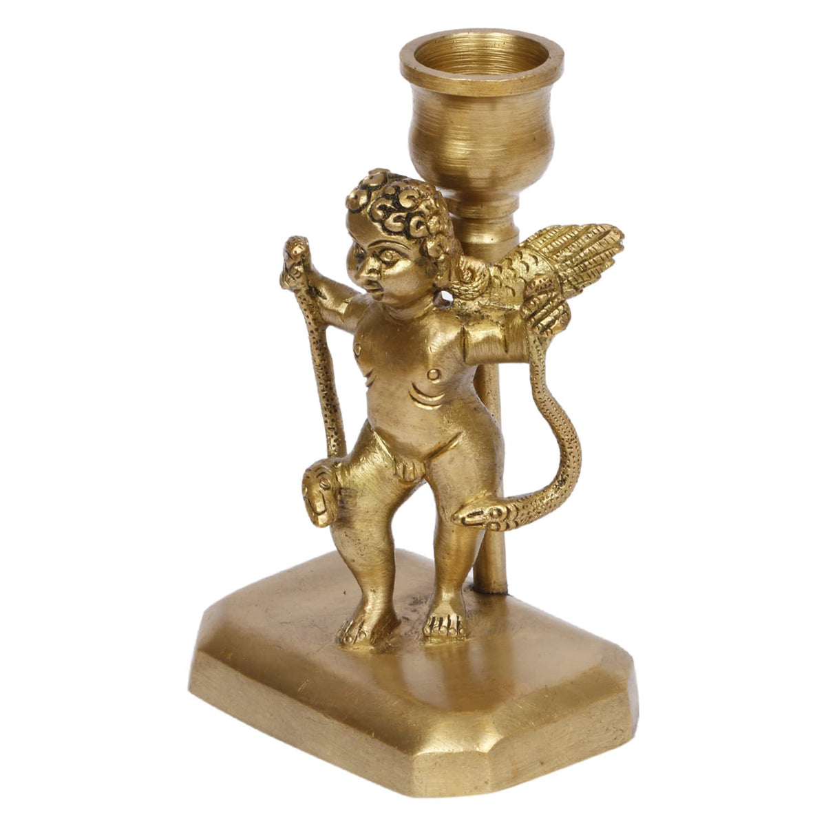 Artvarko Brass Flying Angel with Snakes Designer Tealight Candle Holder Idol Statue for Dining Table, Indoor Home Candle Holder Decorations