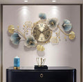 PREMIUM DECOR HUB Analog Metal Wall Clock- For Home Decor This Handcrafted Wall Clock , With Silent Clock No More Tick-Tock Quartz Mechanism, 70 Cm, Golden, Blue