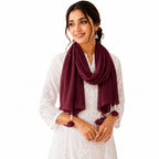 Women’s Chiffon Scarf Soft Lightweight Premium Stoles for Girls & Women | Stylish Modest Wear Dupatta for Daily & Party Use (Wine)