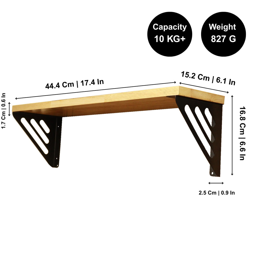 Spillbox Wooden Pooja Home Temple|White Metal Shelf |Wall Mountable|Easy Screw Assembly|Home Temple for Puja Room |Pooja Stand | Mandir-Lines (Small Black)