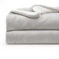 CHANDRAVATI Premium Polyester Micromink Summer Ac/Mild Winter/Heavy Winter Sherpa Blanket Super Soft Flannel Solid/Plain || 200 TC || (Light Grey, Single) Kafalo