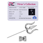 DHRUVS COLLECTION 925 Silver Small Trishul (Without Stand) & Damroo for Pooja Room, Home Decoration, Mandir Decor, Donation & Gifting Purpose - 2.4 Grams
