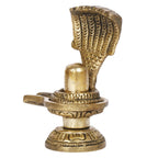 ARTVARKO Brass Shivling with Snake Shiv Lingam Statue Snake Idols of Shiva for Home Temple Puja's Decorative Diwali Vastu Gifts 3 Inch.
