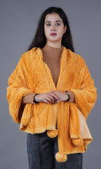 Diamond Craft faux fur woolen Warm Fancy Winter Scarf/Shawl/Dupatta/Hijab/Wrap/Scarves/StolesWrap for Women-Available in many color (MUSTARD YELLOW)