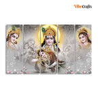 VIBECRAFTS Radha Krishna Premium Wall Painting of Five Pieces For Home|Office|Living Room|Gift (PTVC5Pcs4_8732)