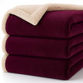 BSB HOME Ultra-Soft Flannel Sherpa Blanket for Double Bed | 500 GSM | Premium Warm & Cozy Winter Blanket | Reversible Dual-Layer Flannel and Sherpa – Maroon & Beige Weight - 3.2 KG Kafalo