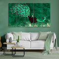 VIBECRAFTS Abstract Art Peacock Canvas Wall Painting of 5 Pieces For Home|Office|Living Room|Gift (PTVC5Pcs4_8611)
