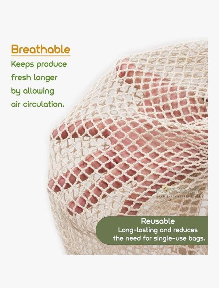 ONEarth Reuseable Cotton Mesh Bag, Washable (Grey)