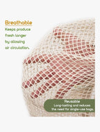ONEarth Reuseable Cotton Mesh Bag, Washable (Grey)