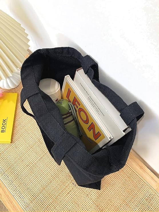 Peach Blossom Van Gogh Printed Tote Bag for Women with Zip, Stylish Cotton Handbags, Canvas Tote Bags for College (BLK_RED FISH)
