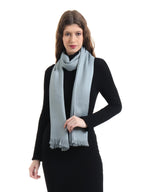 EH Viscose Pashmina Scarf For Women, Twill Weave, Thick, Solid Color Wraps, All Weather, Large, Warm, Very Soft Pashmina Feel Scarves (Grey), Female