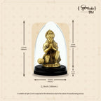 Shilpkala 2.3 Inch Brass Ultra Fine Hanuman Ji Brass Idol in Pranam Mudra for Car Dashboard & Devotional Gift (Coffee Antique)