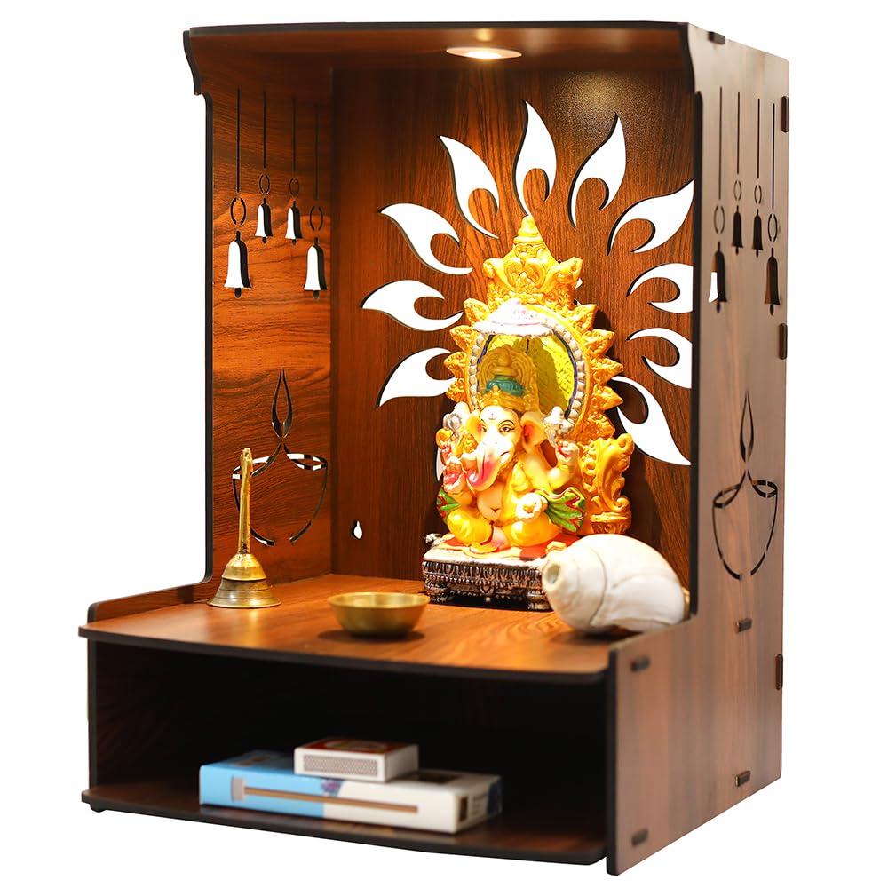 Sehaz Artworks Puja Mandir for Home Big Size | Pooja Mandir for Home | Pooja Stand | Wooden Temple -OM