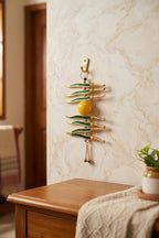 KridayKraft Gold Plated Nimbu Mirchi Hanging for Nazar Suraksha, Evil Eye Protection Decor for Home, Office, Multicolour Decorative Wall Hanging.