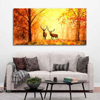 VIBECRAFTS Canvas Paintings for Living Room Drawing Room Deer In Autumn Forest Canvas Wall Painting for Home|Office|Gift(PTVCH_2351N)