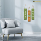 Artvibes Auspicious Symbols Wooden Wall Hanger for Good Luck | Prosperity Home | Office | Spiritual Decor Items | Wall Poster | Art Prints| Stylish Modern Decor Item | Gift Items (WH_8105N), Set of 3