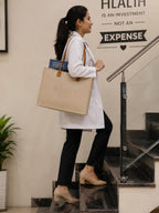 Bagify by Harly Premium Felt Tote Bag for Shopping & Office,Beige Cream