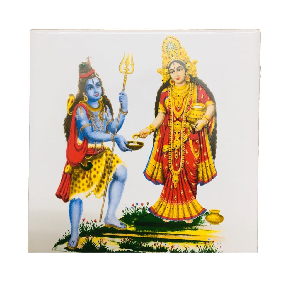 SHOP BY ROOM Ceramic Tiles for Home Entrance, Temple, Office - 6 x 6 Inch - As Anpurna Svarup