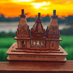 SriMaa Ventures Kashi Vishwanath Temple Wooden Model for Mandir, Gifting, Spirituality (13.5 x 7.5 x 11 cm).
