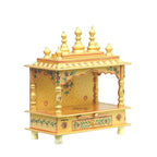 Kamdhenu Art and Craft Wood Religious Home Temple, Yellow, Temple, 15 x 8 x 18 inch