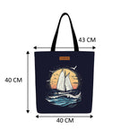 The Purple Tree Eco-Friendly Canvas Tote Bag, Sustainable, Reusable Shopping, Beach, Travel or Everyday Tote, Wide Tote Bag, Ocean Wanderer