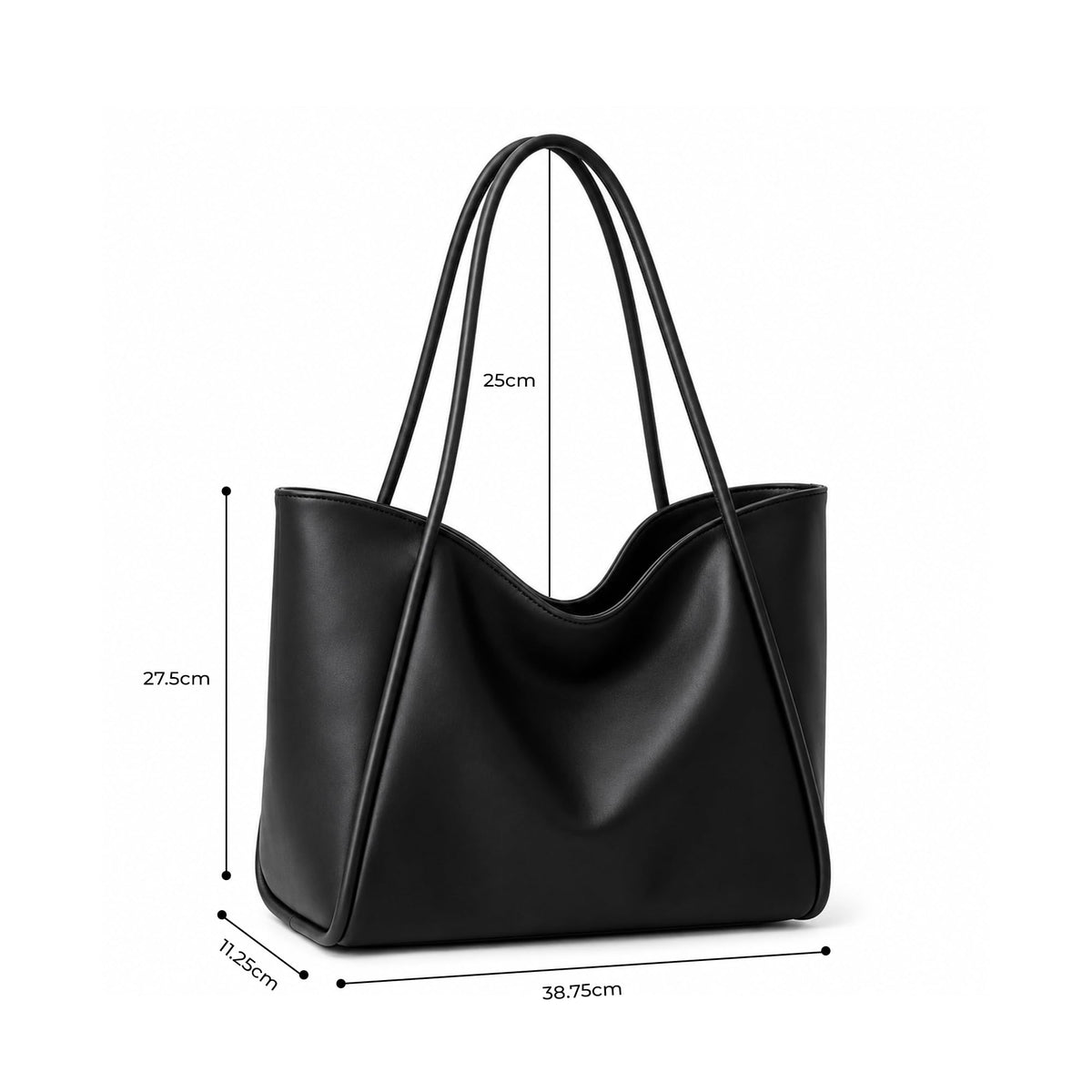 Madak Retail Large Tote Bag for Women | Womens Shoulder Bag for Work, Travel | Office Bag for Women Stylish (Black)