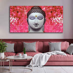 VIBECRAFTS Canvas Paintings for Living Room Drawing Room Buddha Portrait Canvas Wall Painting Fitted With Wooden Frame for Home | Office | Gift (PTVCH_2424)
