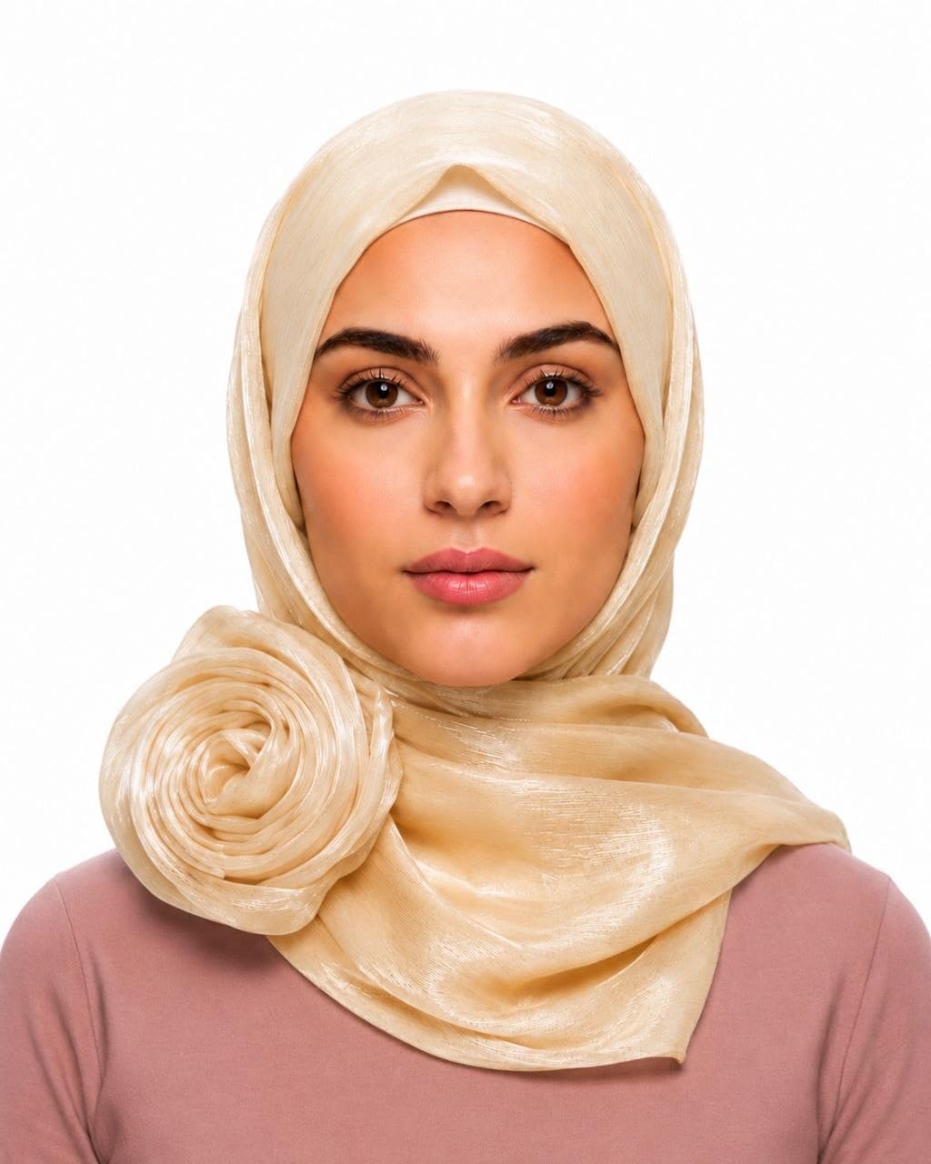 organza zimmer hijab (light beige)