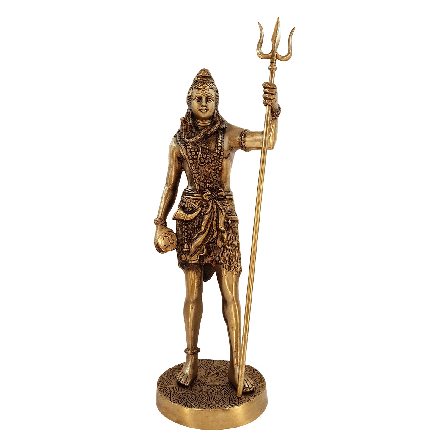 ARTVARKO 18 Inch Big Brass God Shiva Shankar Bhagwan Standing Shiv Idol Sculpture Statue Murti Puja Room, Temple