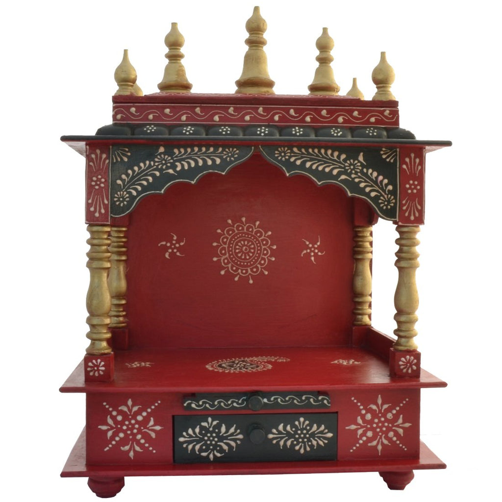 Jodhpur Handicrafts Wooden Temple/Home Temple/Pooja Mandir/Pooja Mandap/Temple for Home with Light