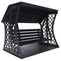 Ubuntu ® Presenting MDF Swing for Home Temple Decoration Stuff's - Wooden Jhulas for God's - Showcase Space Decor Item - Easy to Assemble (Matte Black)