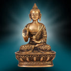 ARTVARKO Brass Buddha Statue Gautam Buddha Idol for Home Decor Vaastu Feng Shui Religious Gift 7 Inch, Pack of 1,