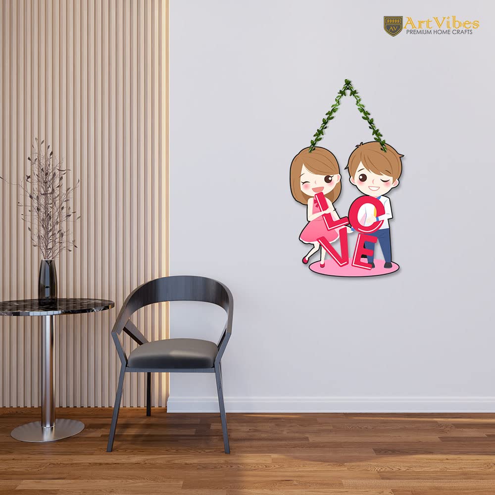 Artvibes Love Wall Hanging for Home Decor | Valentine Gift for Partner | Couple Gift | Gift Items For Girlfriend Boyfriend Husband Wife | Wall Poster | Aesthetic Wall Art | Wall Accent (WH_8305N)