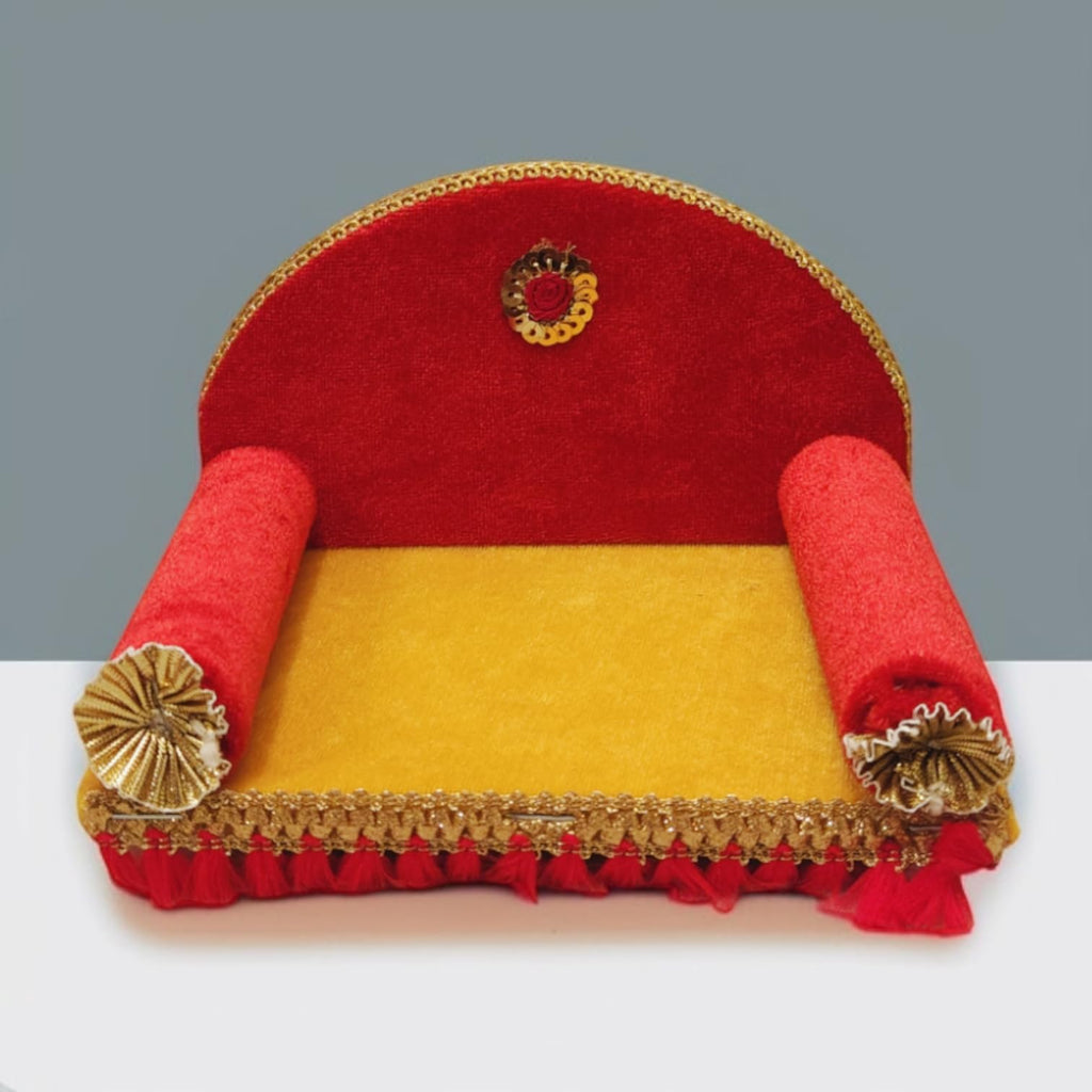 TATV QALAA Wooden Singhasan Temple for God, Laddu Gopal, Radha Krishna Sinhasan for Pooja Mandir, Singhasan for Diwali, Durga Pooja, Navratri, Ganesh Chaturthi