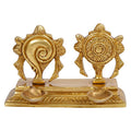 Svarup Inch4.25 Inch Brass Shankh Chakra Diya: Gold Color Color