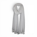 STOLE STUDIO Elegant Luxurious Sequence Viscose Stole Scarf (White)