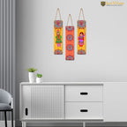 Artvibes Dancing Puppets Wooden Art Decoration Item for Living Room | Living Room | Office | Cafe | Painting Wall Decor | Wall Illustrations | Handcrafted Art | Gift Items (WH_8103N), Set of 3